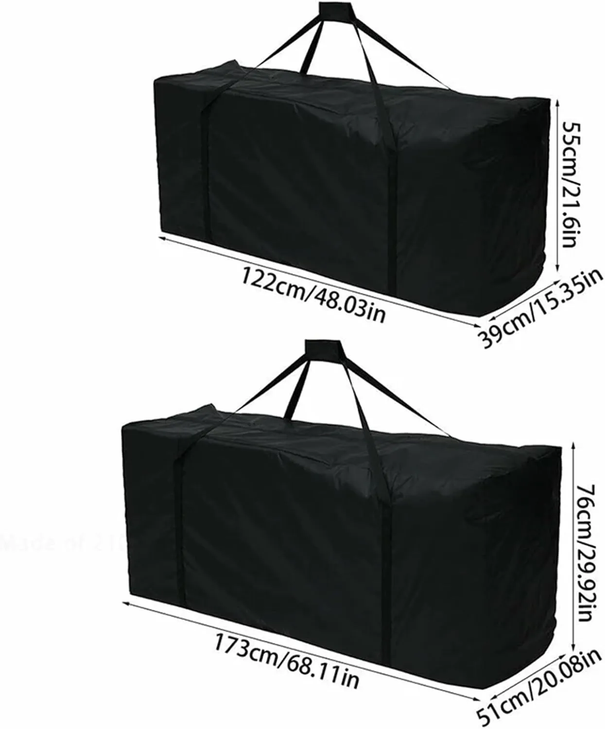 1 Pc Oxford Cloth Heavy Duty Outdoor Organizer Black Rectangle Garden Furniture Cushion Storage Bag Travel Carrier Storage Bag (Size : S 122)