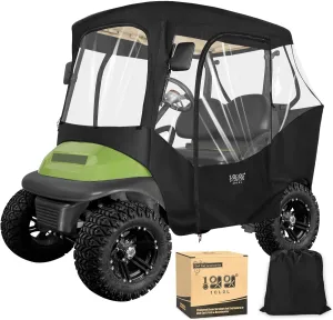 10L0L 2 Passenger Golf Cart Driving Enclosure for Club Car DS and Precedent Model, 4-Sided Clear Window 600D Rain Cover All Weather Windproof Waterproof