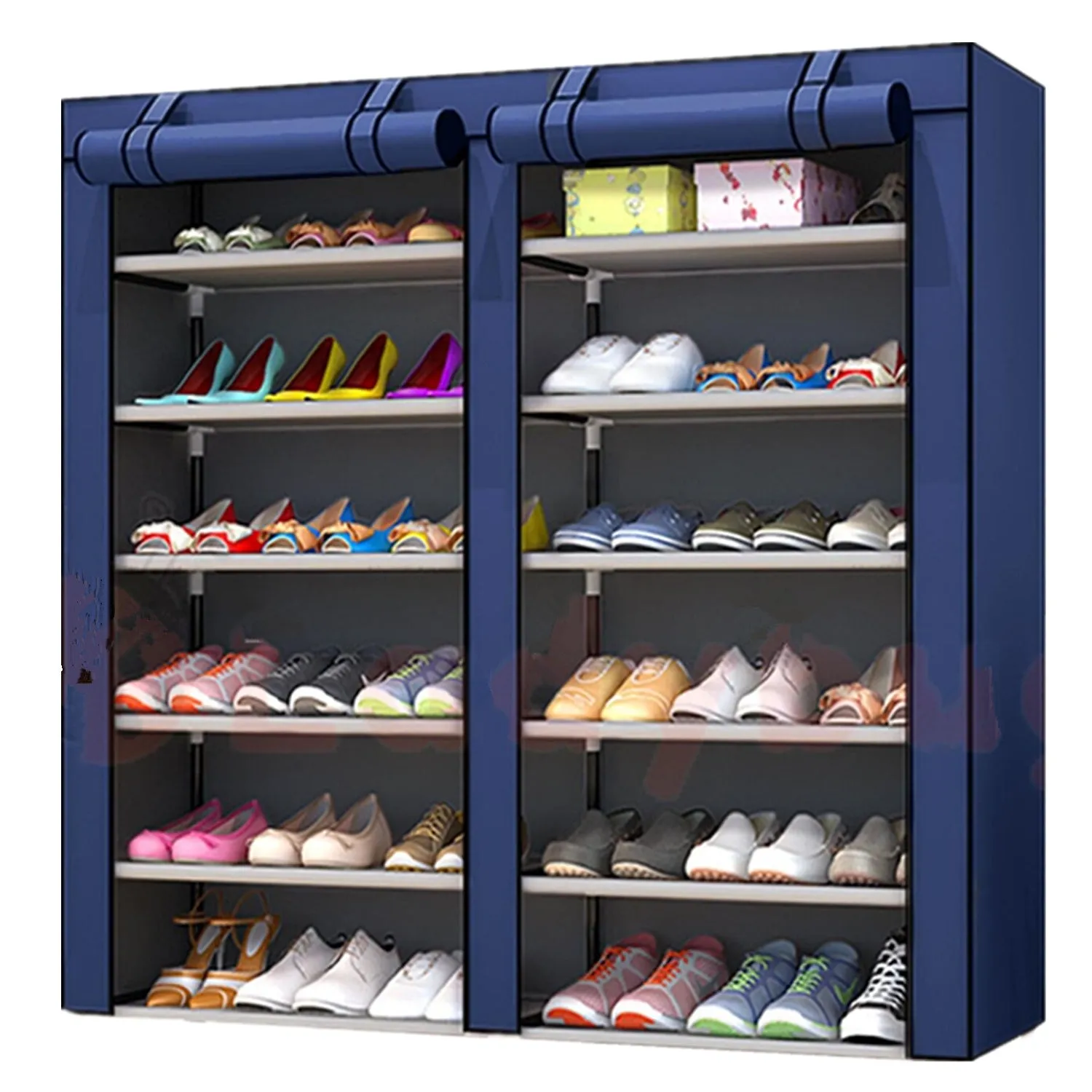 12 Tier Shoe Rack Shoe Organizer Shelf with Double dustproof cover, Spacious Shoe Storage Cabinet