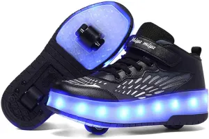 16 LED Light Up Kids Roller Skate Shoes with 2 Wheel, Sneakers for Boys Girls Birthday Thanksgiving Christmas Day