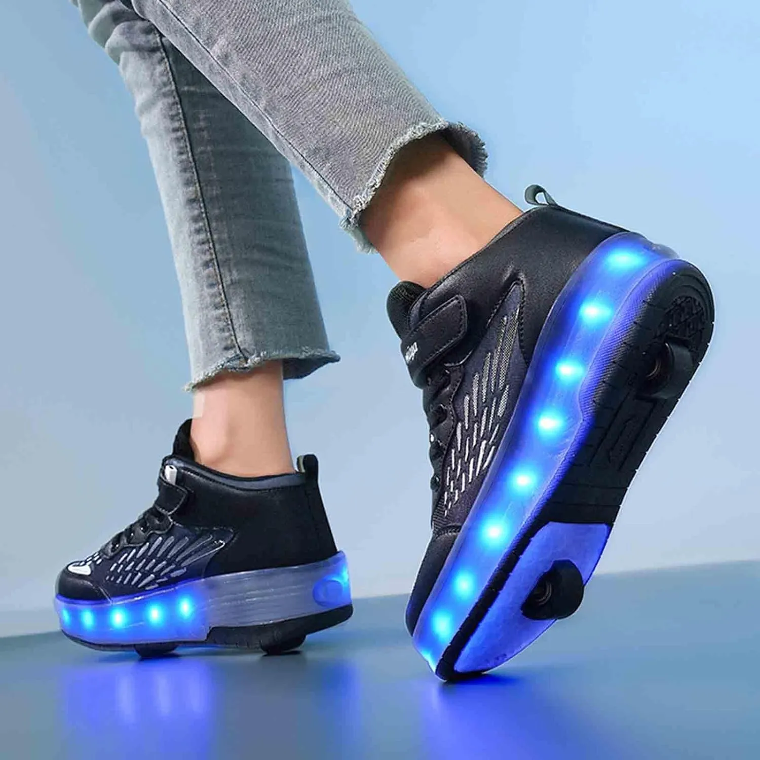 16 LED Light Up Kids Roller Skate Shoes with 2 Wheel, Sneakers for Boys Girls Birthday Thanksgiving Christmas Day