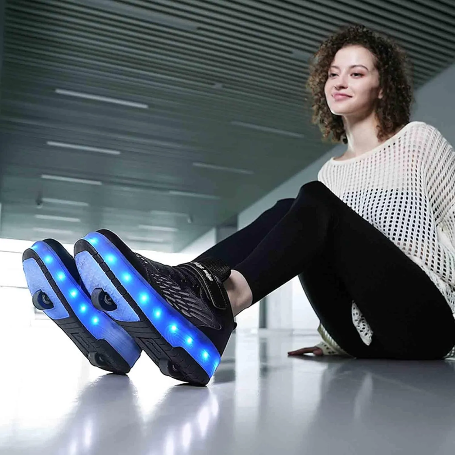 16 LED Light Up Kids Roller Skate Shoes with 2 Wheel, Sneakers for Boys Girls Birthday Thanksgiving Christmas Day