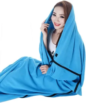 180x82cm Sleeping Bag Liner - Sleeping Bag Liner with Drawstring Hood Cold Weather Camping Blanket Sleeping Sack for Camping Bed Travel Gear
