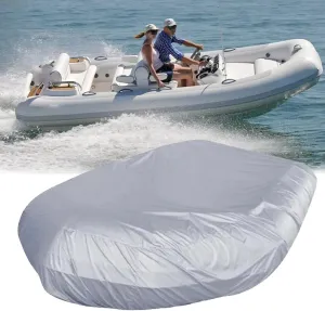 210D Inflatable Boat Cover UV Waterproof Cover Resistant Inflatable Dinghy Boat Cover Protective Case Dustproof Kayak Oxford Cloth Waterproof Cover 7~17ft,Gray,10~11ft