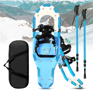 26'' Snowshoes for Men Women Youth, 26 Inches Lightweight Aluminum Alloy All Terrain Snowshoes for Hiking, with Telescopic Pole