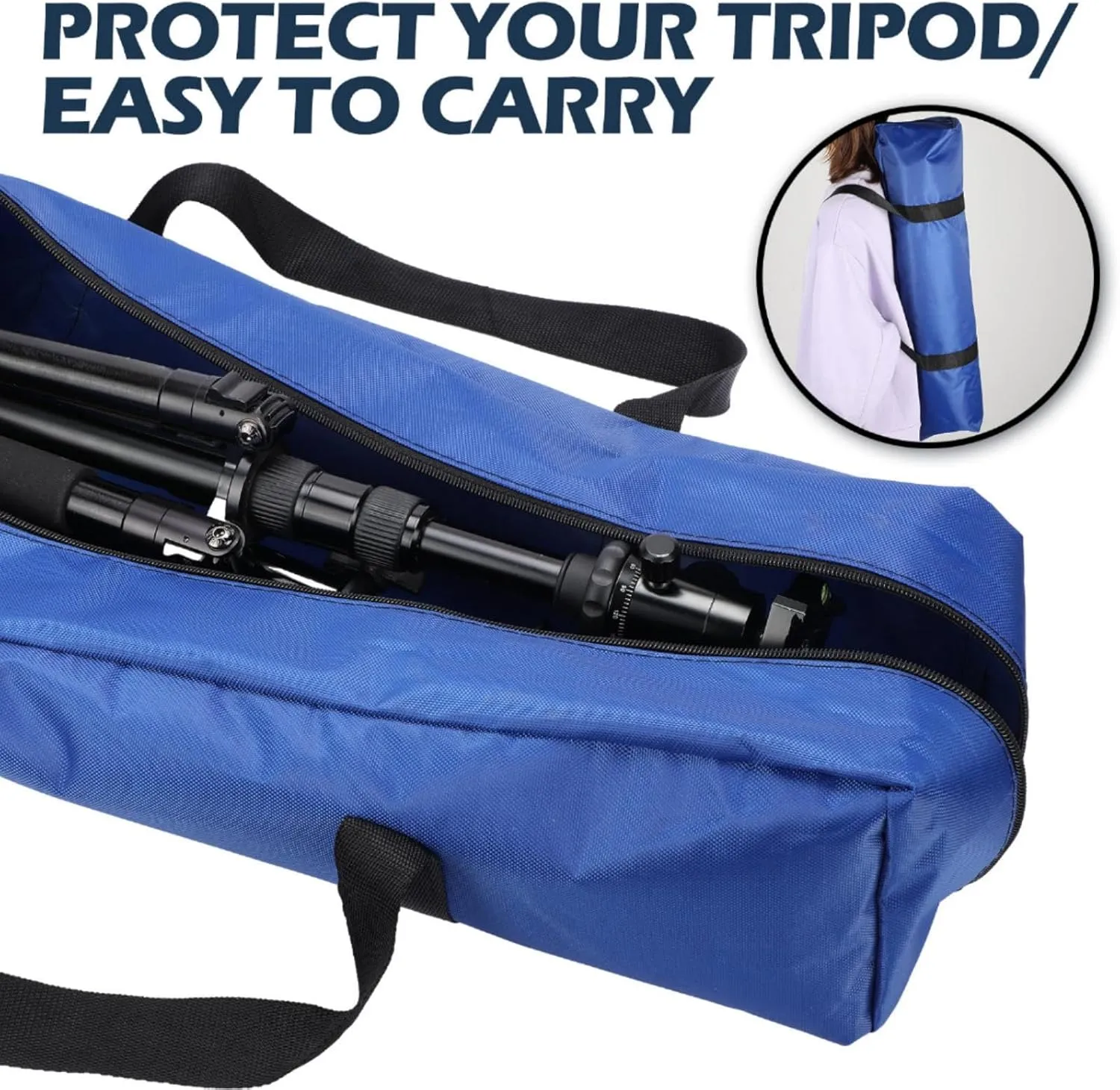 3 Pcs Tripod Carrying Case Bag Water Resistant Durable Lightweight Multifunctional Tripod Carrying Case with Heavy Duty Suit for Tent, Fishing Pole, Lights, Speakers, Cameras(Blue,28 Inch)