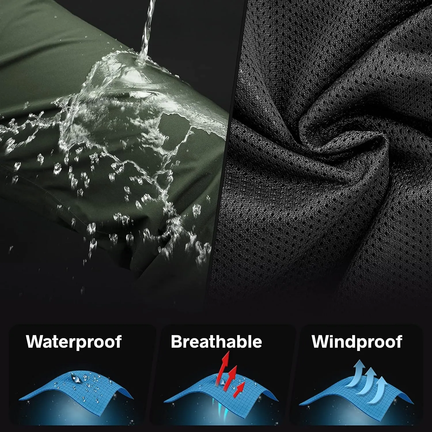 33,000ft Women's Rain Pants, Lightweight Waterproof Rain Over Pants, Windproof Hiking Pants for Outdoor, Fishing, Rainy Day