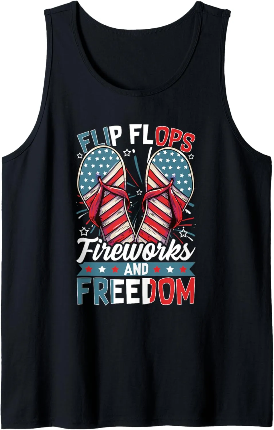 4th Of July Beach Flip Flops Fireworks & Freedom Party Swag Tank Top