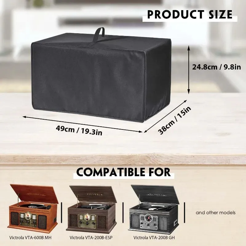 6 In 1 Bluetooth Jukebox Dustproof & Waterproof Cover For Record Player 49 X 38 X 25 Cm