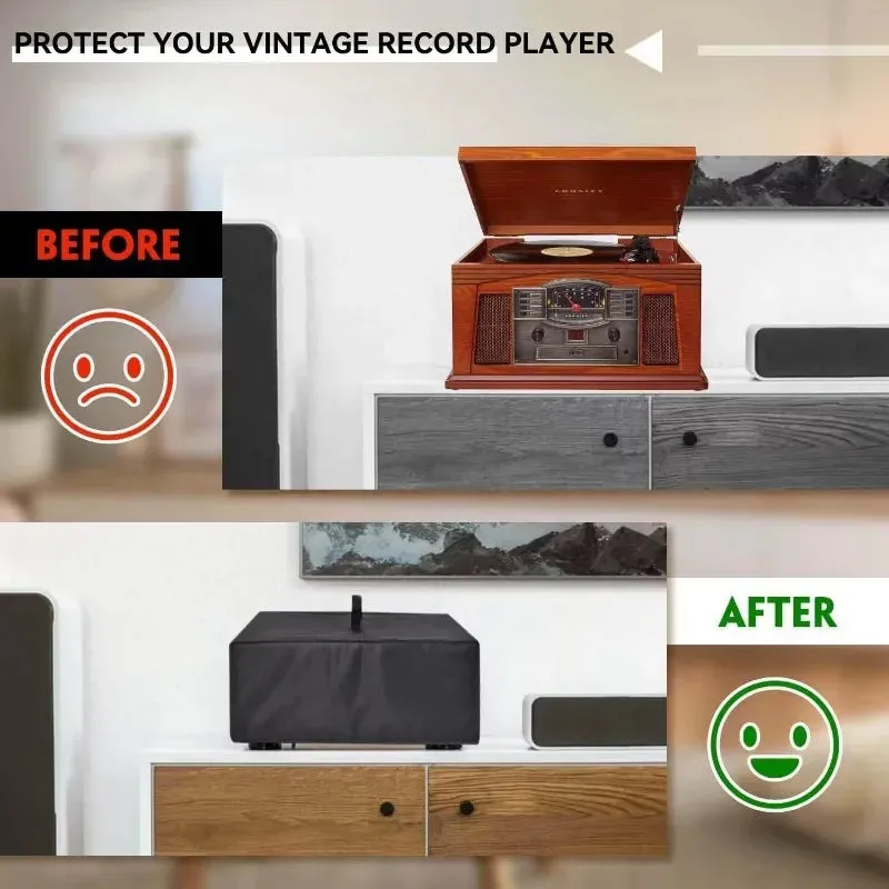 6 In 1 Bluetooth Jukebox Dustproof & Waterproof Cover For Record Player 49 X 38 X 25 Cm