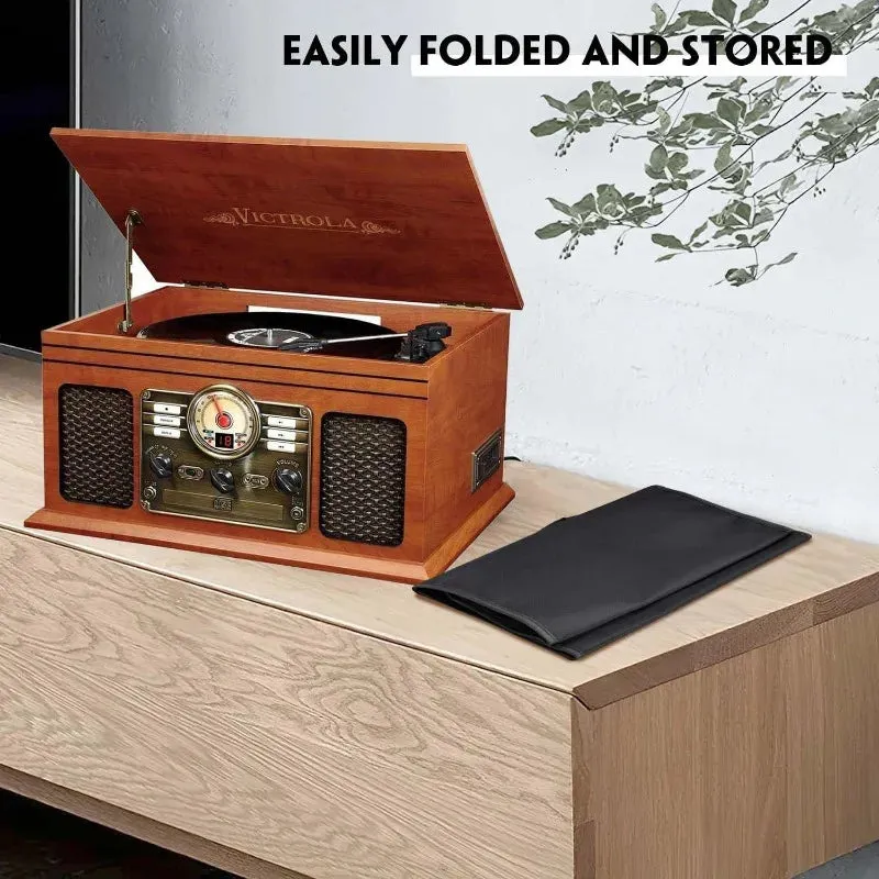 6 In 1 Bluetooth Jukebox Dustproof & Waterproof Cover For Record Player 49 X 38 X 25 Cm