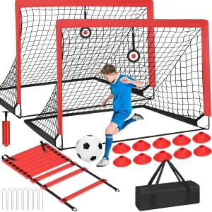6' x 4' Soccer Goals Nets for Backyard Beach Pop Up Soccer Training Equipment Net Portable Goal Set with Ball, and Cones, Youth Outdoor Sports Games Football Goal with Carry Bag