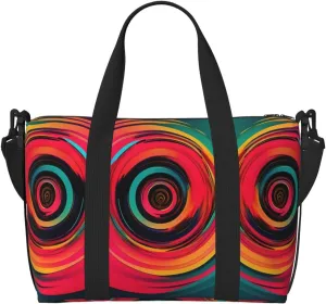 Abstract Circle Swirls Print Versatile Travel Duffel Bag,The Companion For Business And Personal Trips