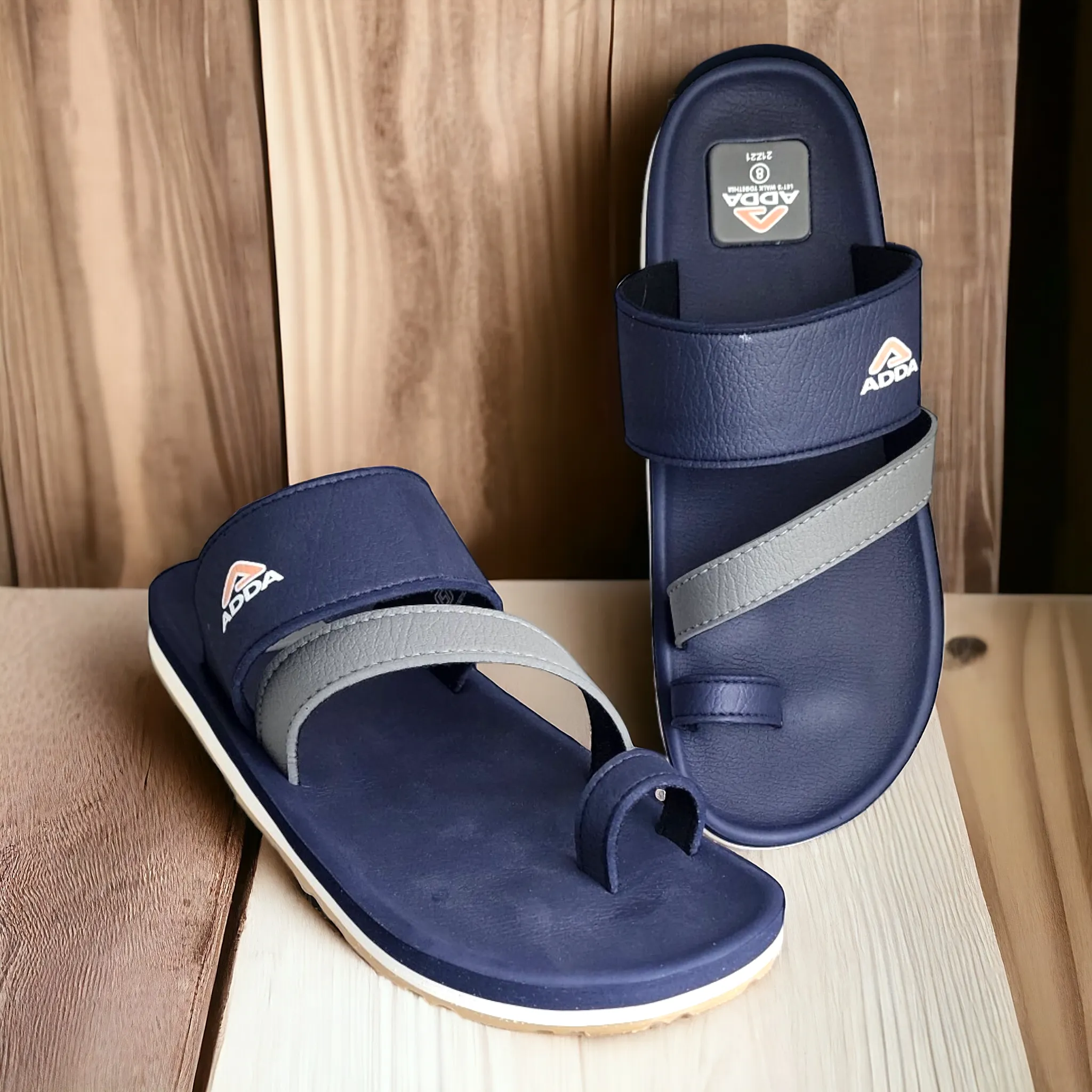 ADDA AXIS1 NAVY/GREY Men's Slipper/Chapple/Flip flop