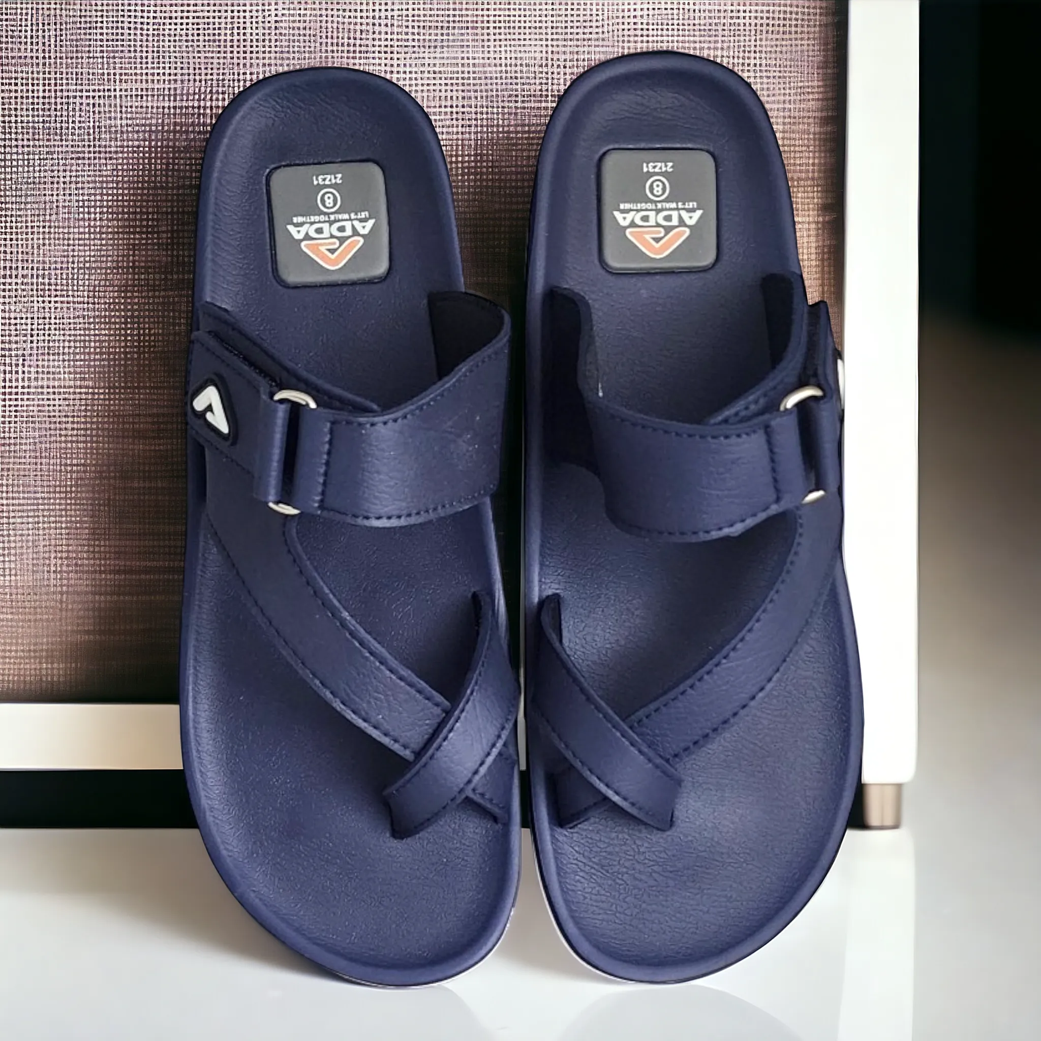 ADDA CLUB1 FULL NAVY Men's Slipper/Chapple/Flip flop