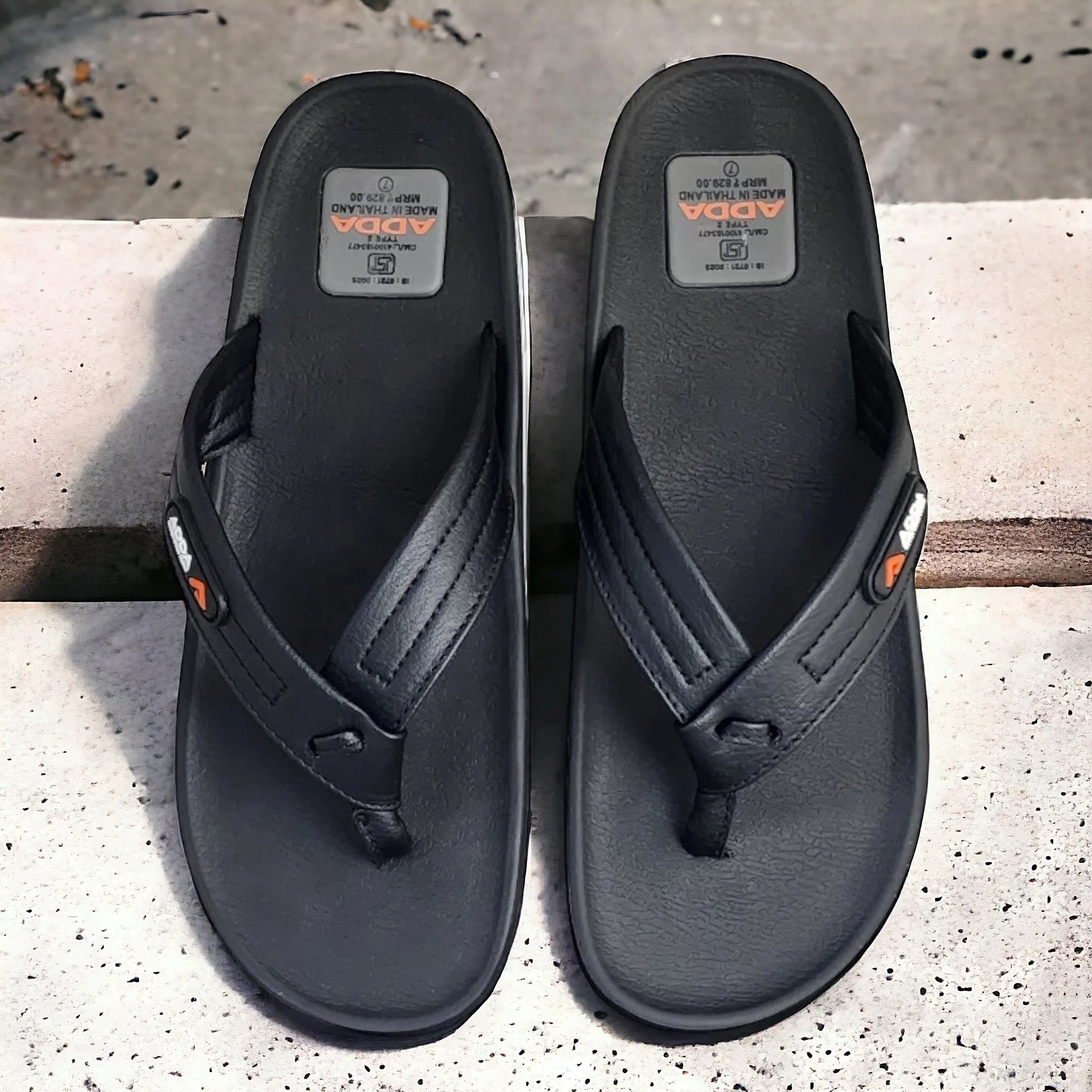 ADDA ONLY1 BLACK Men's Slipper/Chapple/Flip flop