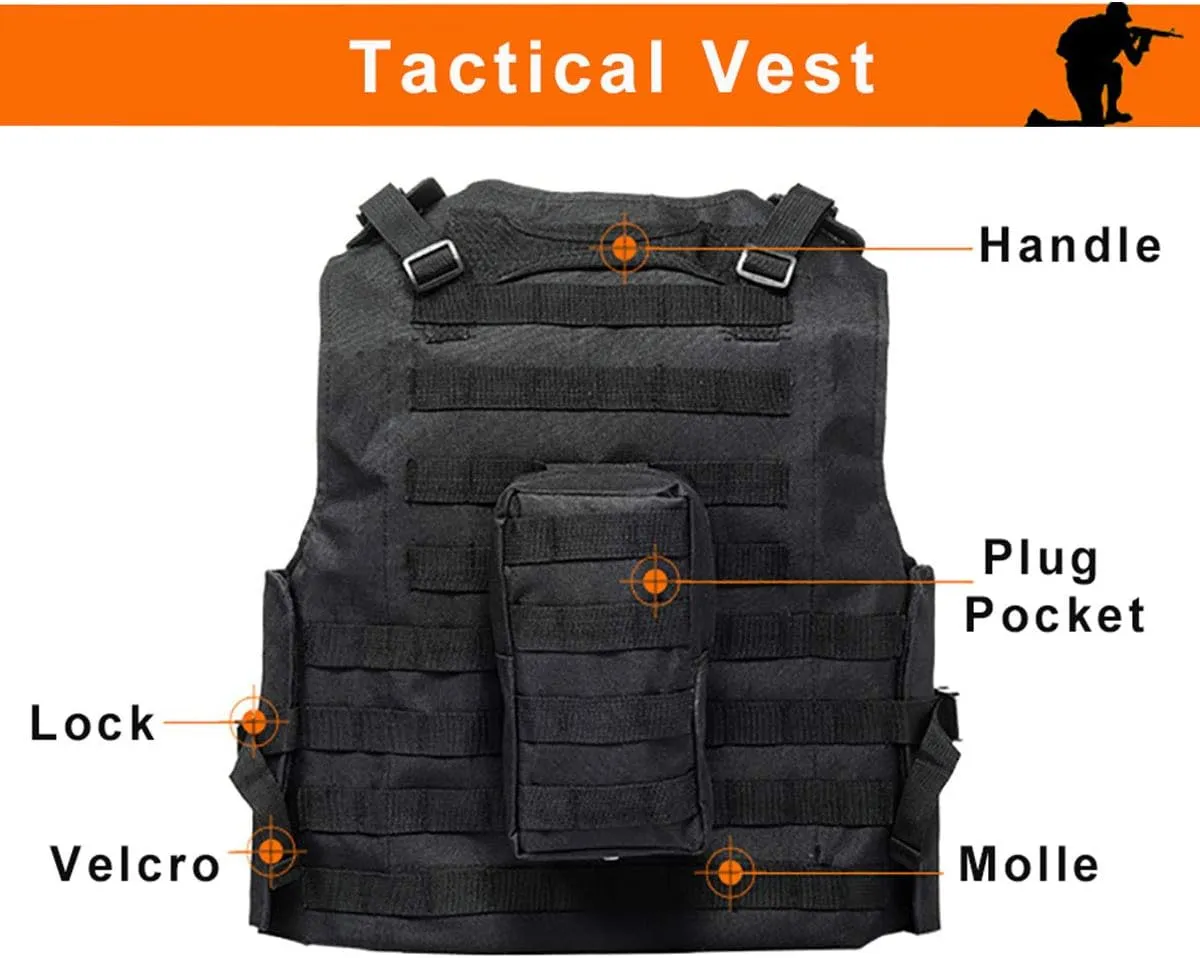 Adjustable Airsoft Vest - Lightweight Oxford Cloth Training Vest for Outdoor Safety Protection and Hunting