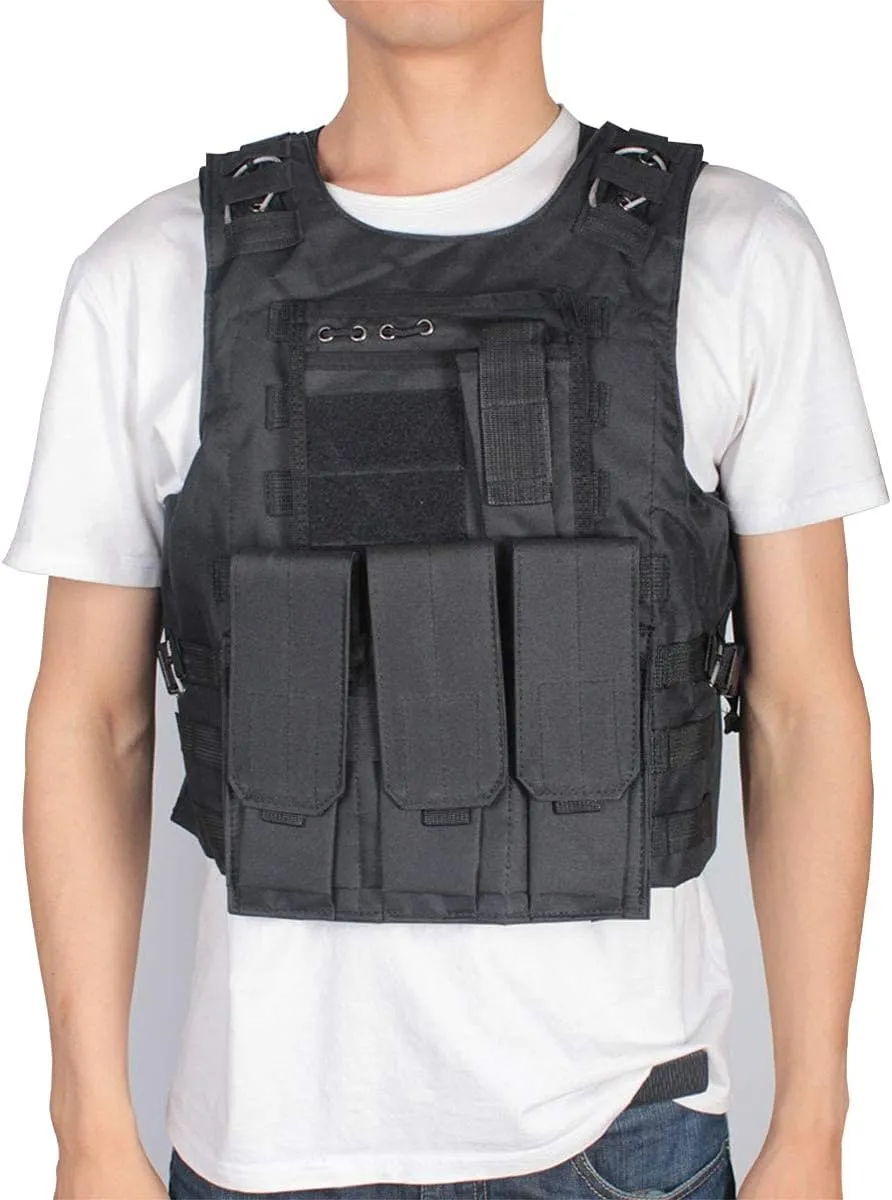 Adjustable Airsoft Vest - Lightweight Oxford Cloth Training Vest for Outdoor Safety Protection and Hunting