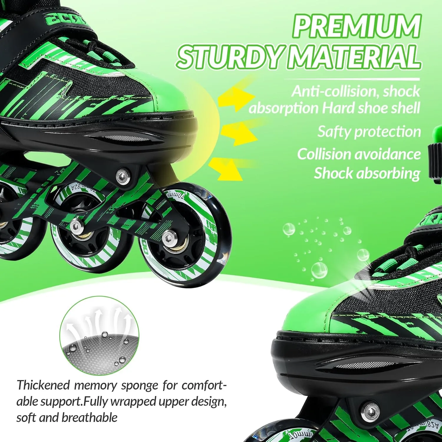 Adjustable Inline Skates Boys and Girls with Light up Wheels，Roller Skates for Kids Ages 4-12, Teen Skates for Beginner Outdoor and Indoor