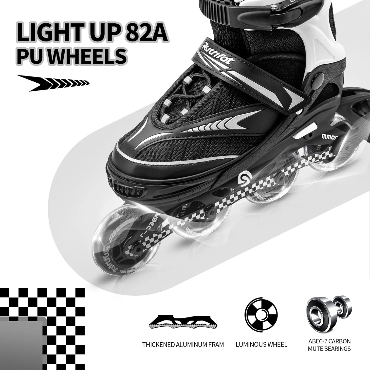 Adjustable Inline Skates for Boys and Girls with Full Light Up Wheels, Outdoor Rollerskates for Kids and Women