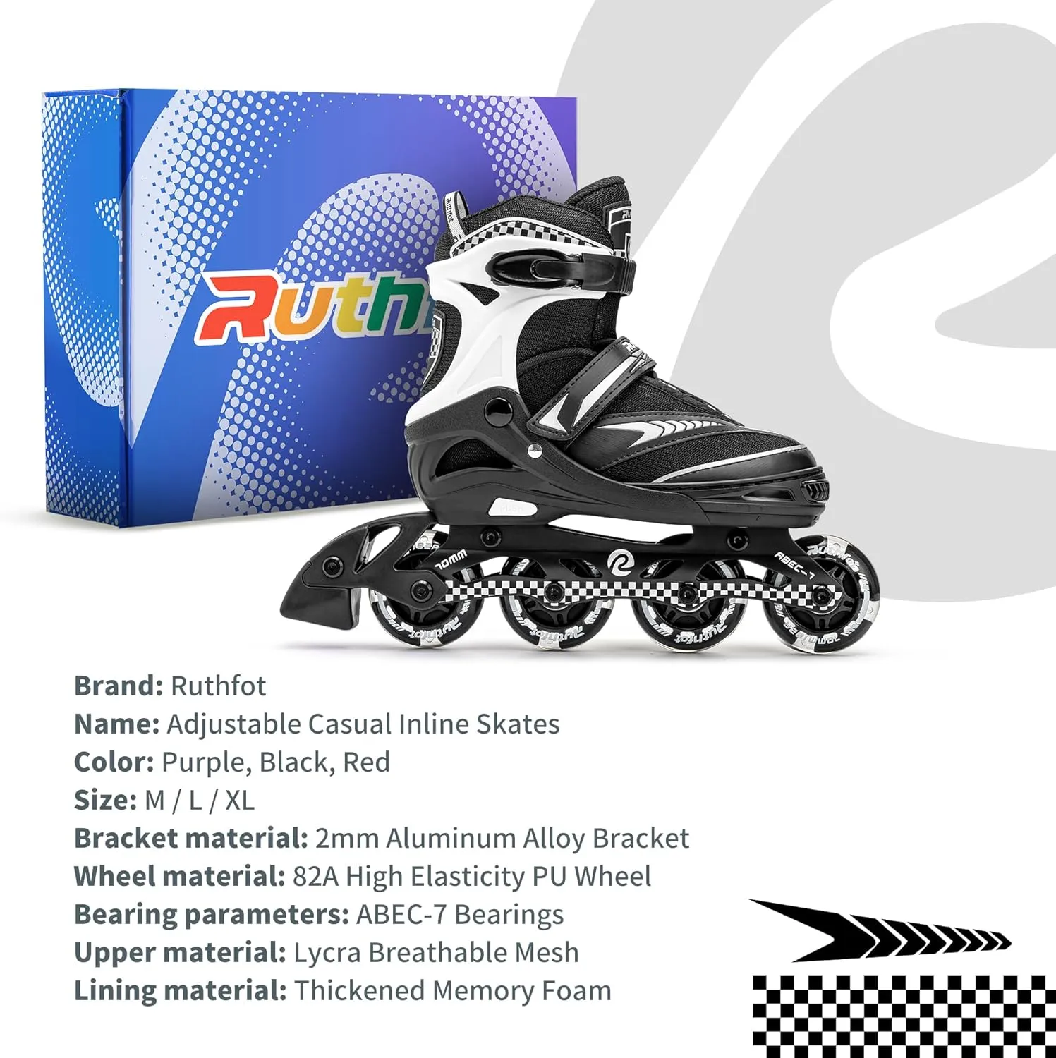 Adjustable Inline Skates for Boys and Girls with Full Light Up Wheels, Outdoor Rollerskates for Kids and Women