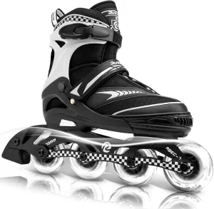 Adjustable Inline Skates for Boys and Girls with Full Light Up Wheels, Outdoor Rollerskates for Kids and Women
