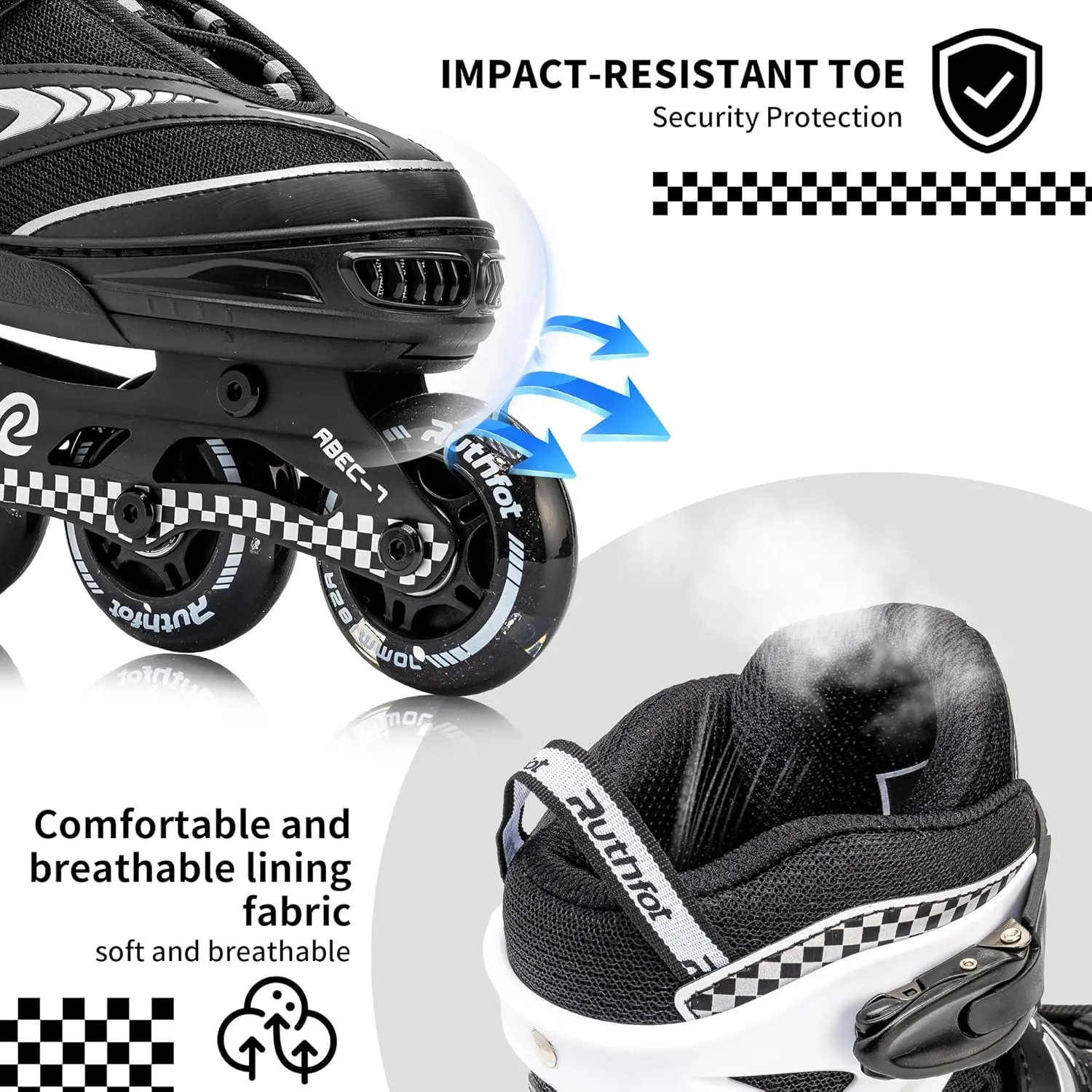Adjustable Inline Skates for Boys and Girls with Full Light Up Wheels, Outdoor Rollerskates for Kids and Women