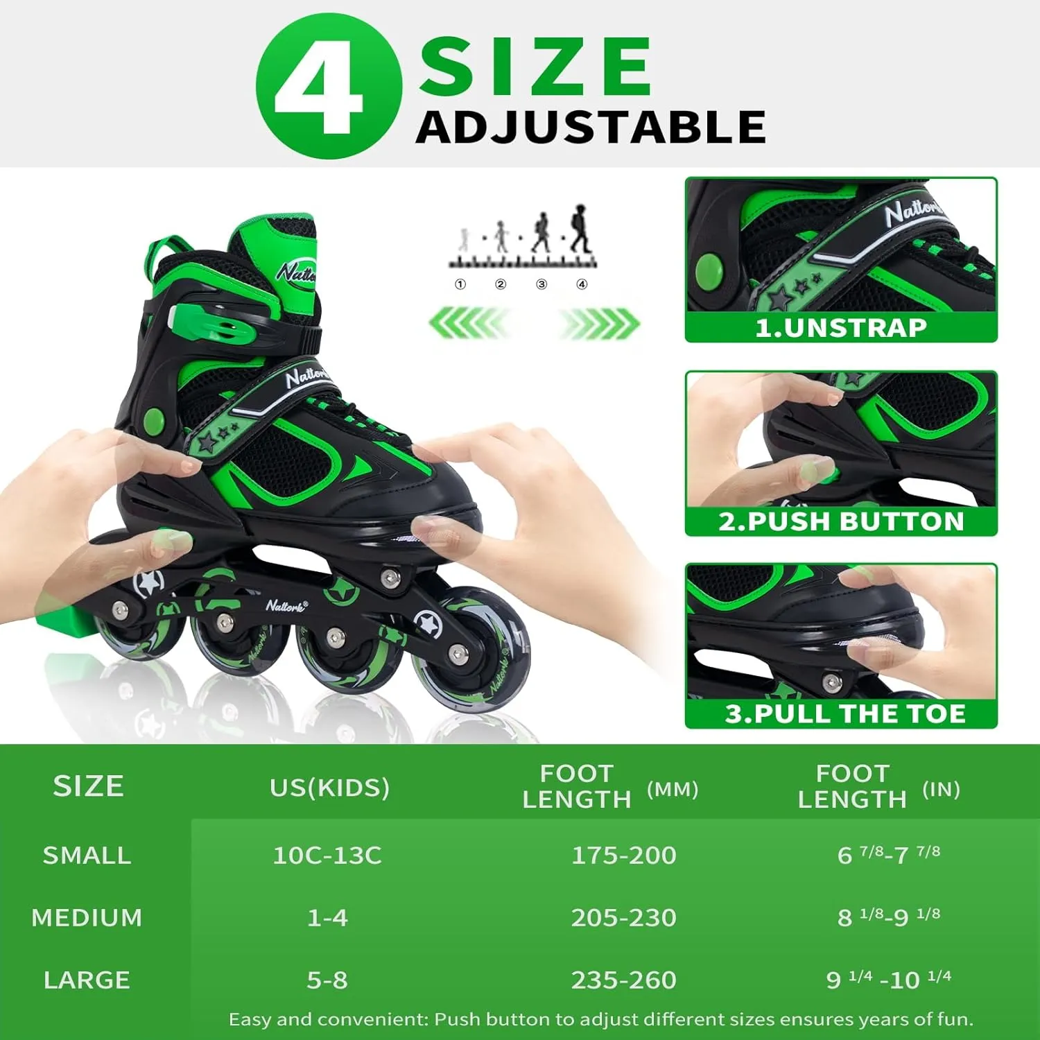 Adjustable Inline Skates for Kids,Red/Black/Blue Blade Roller Skates with Light-up Wheels for Beginner Boys,Girls and Youth Size S-M-L