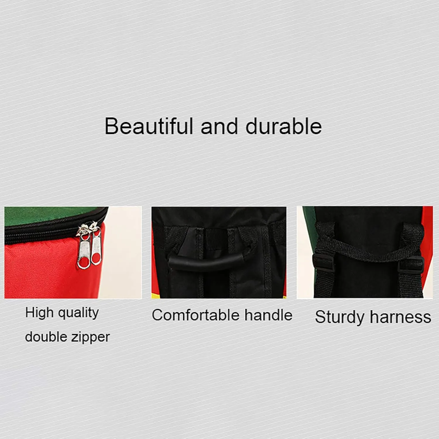 African Drum Bag, 13-Inch, Tricolor, Waterproof, Non-Slip, Portable Storage, Mountaineering Bag