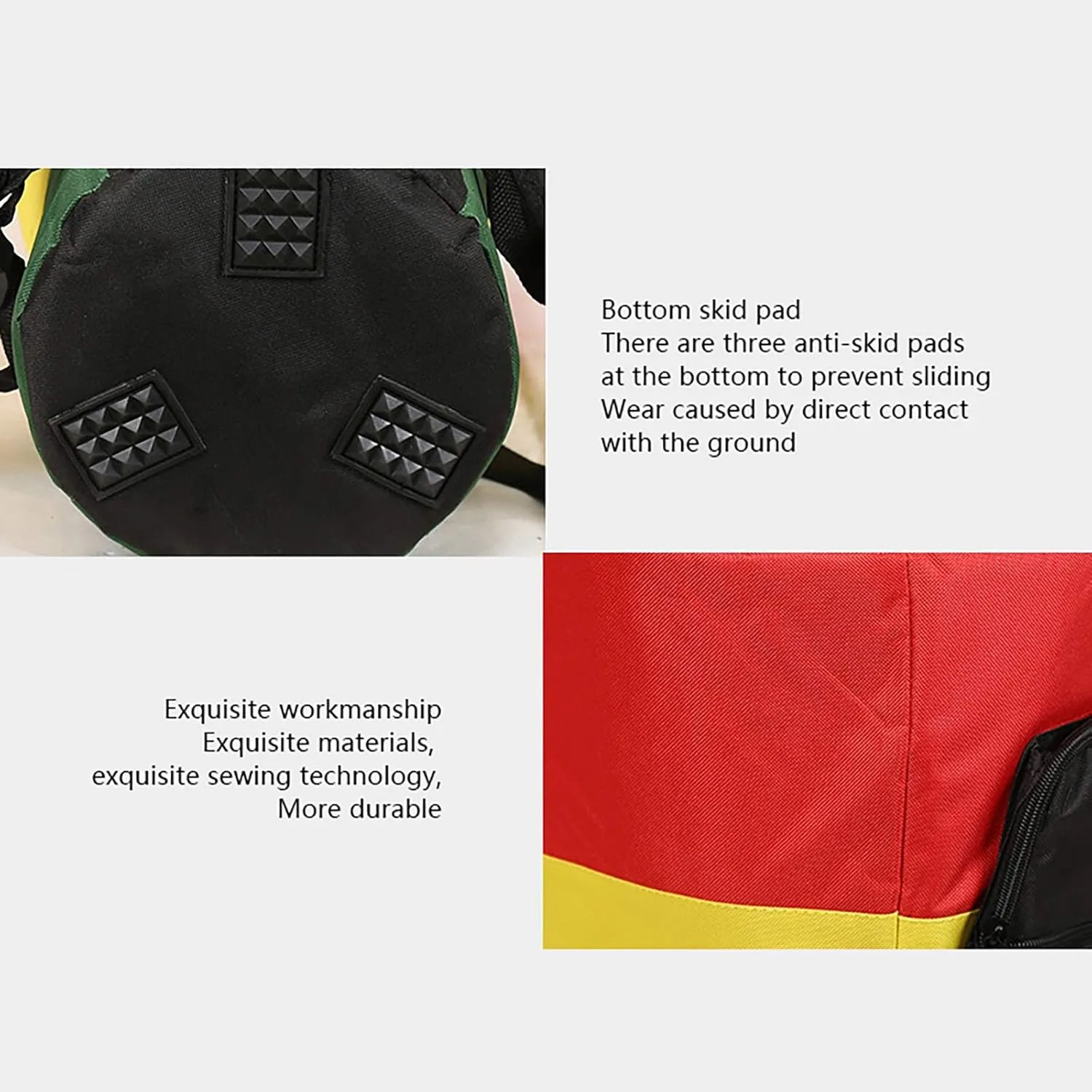 African Drum Bag, 13-Inch, Tricolor, Waterproof, Non-Slip, Portable Storage, Mountaineering Bag