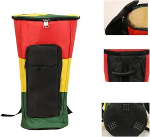 African Drum Bag, 13-Inch, Tricolor, Waterproof, Non-Slip, Portable Storage, Mountaineering Bag