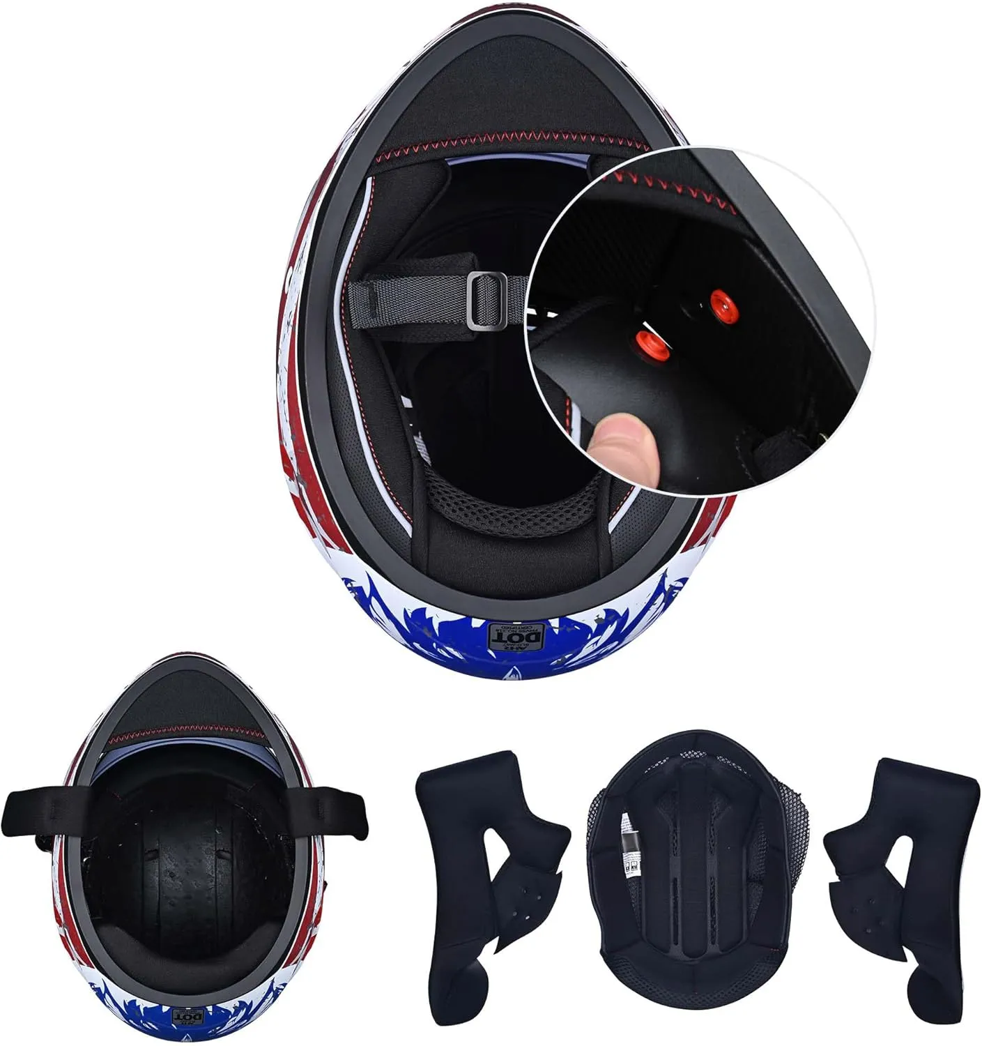 AHR Motorcycle Full Face Helmet Dual Visor Street Bike Lightweight DOT Approved Helmet Snowmobile Touring Sports for Adult Run-F