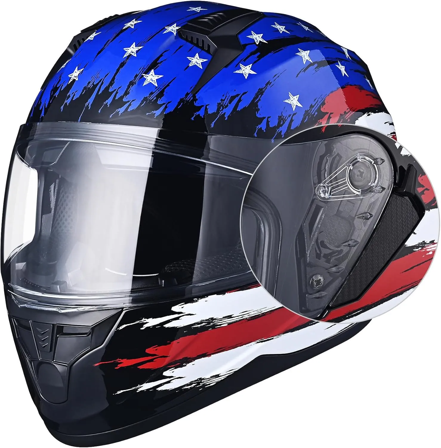 AHR Motorcycle Full Face Helmet Dual Visor Street Bike Lightweight DOT Approved Helmet Snowmobile Touring Sports for Adult Run-F