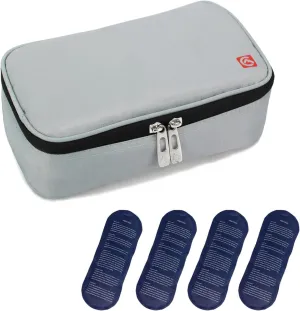 ALLCAMP Insulin Cooler Travel Case with 4 Ice Pack and Insulation Liner for Diabetic Organize Medication (9X 4.72x 3.14 inches)