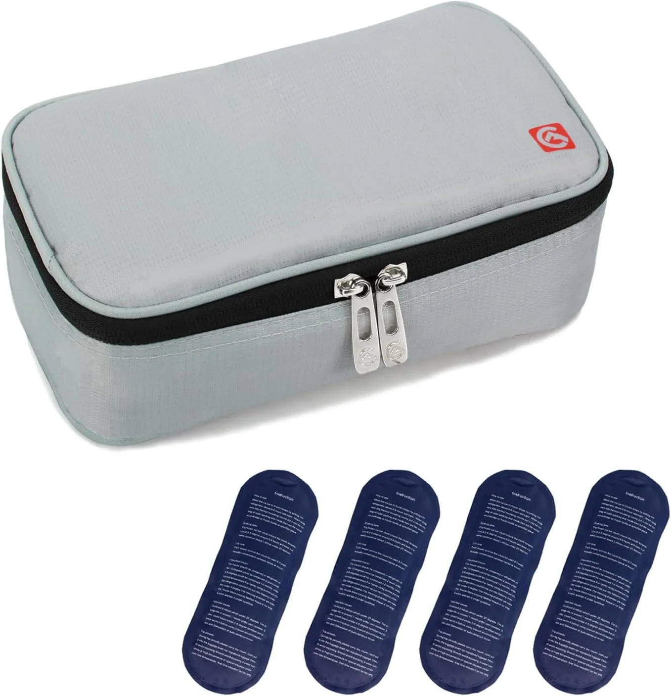 ALLCAMP Insulin Cooler Travel Case with 4 Ice Pack and Insulation Liner for Diabetic Organize Medication (9X 4.72x 3.14 inches)