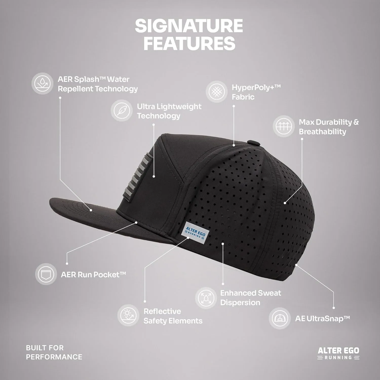 Alter Ego Drifter Splash Running Hat – Lightweight, Water Repellent, Men & Women