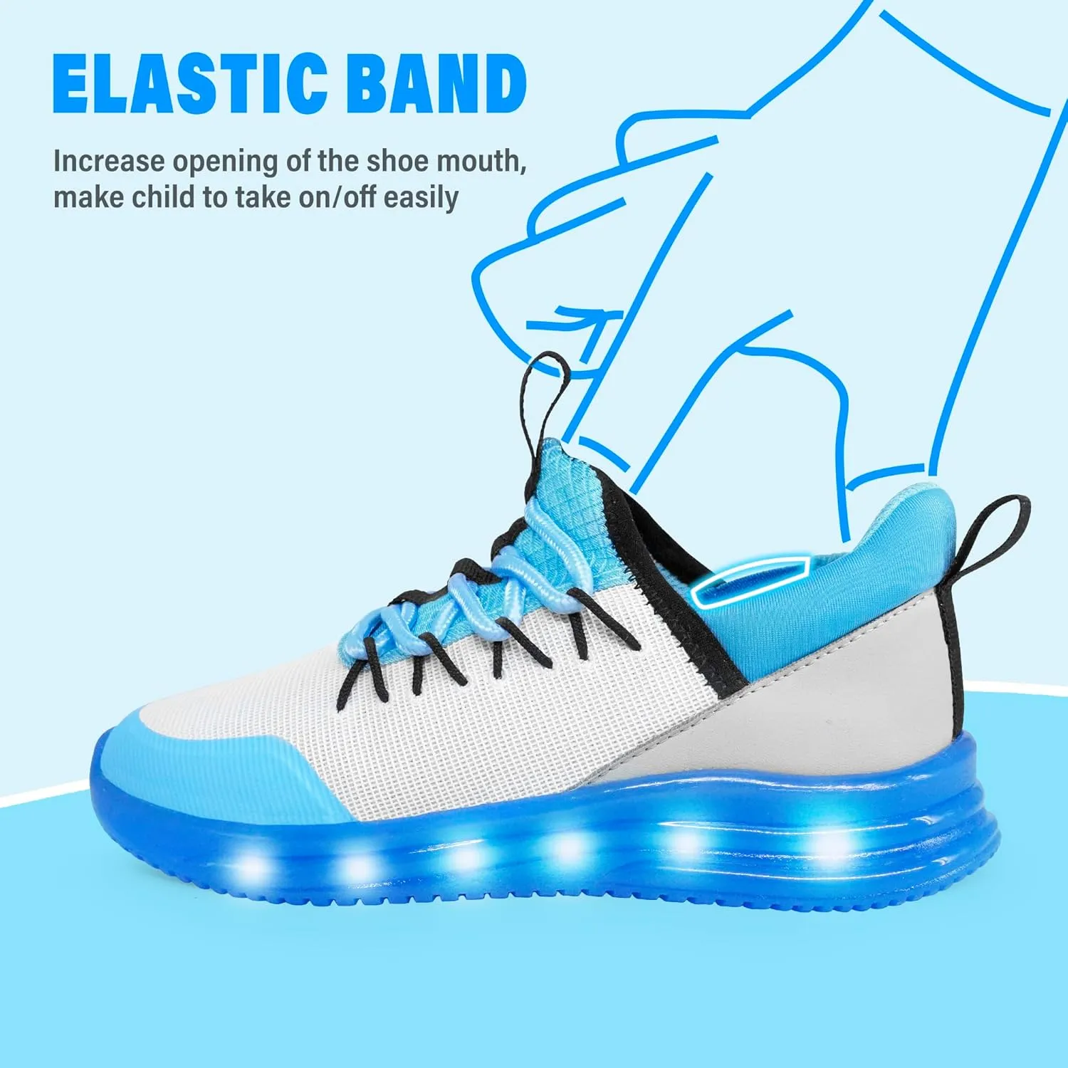 AMZZPIK LUMIKICK Kids Light Up Shoes for Boys Girls Tennis Walking Luminous Sneakers for Little Kid