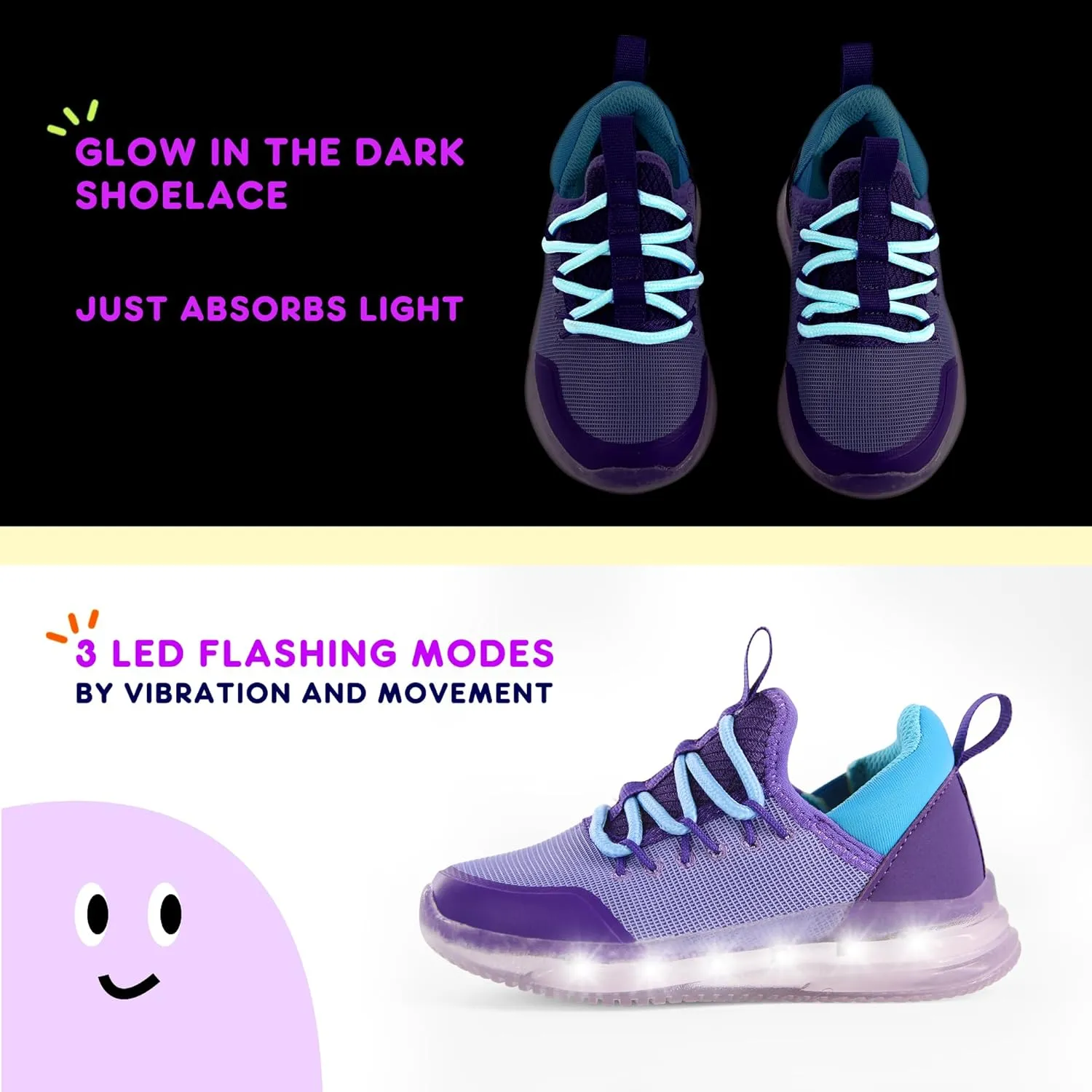AMZZPIK LUMIKICK Light Up Shoes for Boys Girls Kids Tennis Sneakers Walking Led Glow Shoe for Toddler