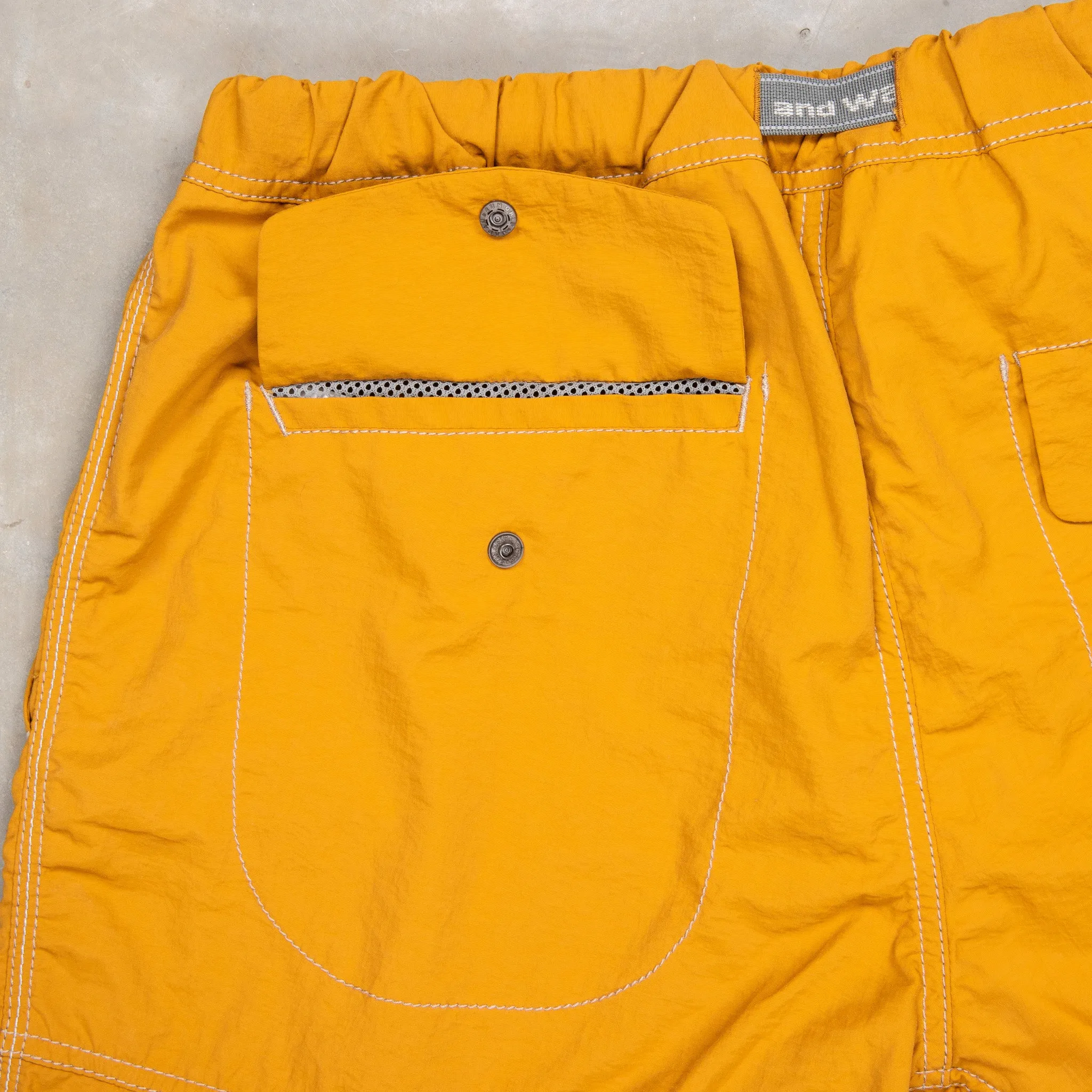 And Wander Ny Taffeta Hiker Shorts Yellow