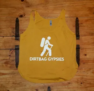 Antique Gold Ladies Festival Tank Top with White Hiker