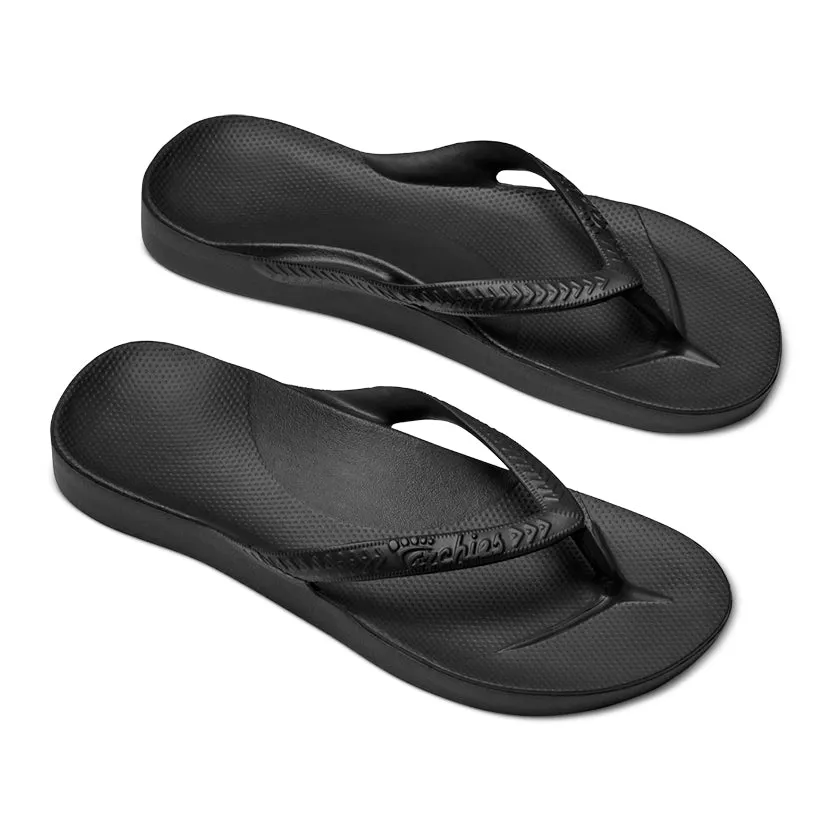 ARCH SUPPORT THONGS - Black