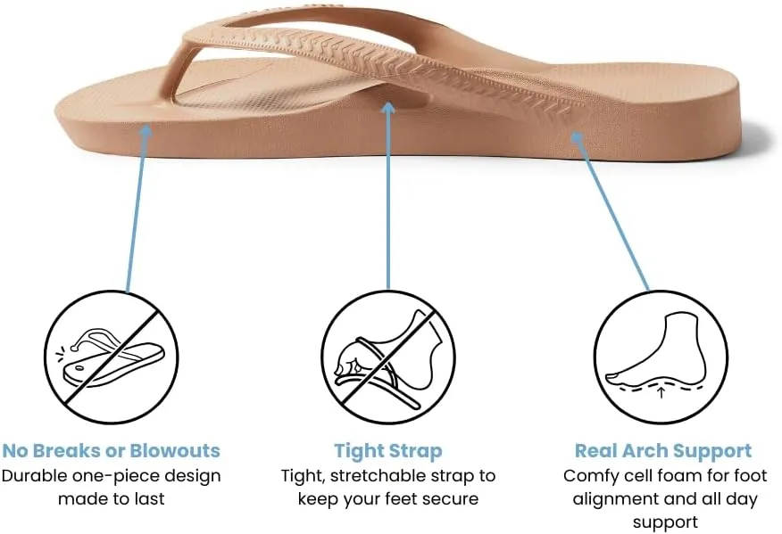 Archies Arch Support Flip Flops for Men & Women – Orthotic Sandals for Plantar Fasciitis Relief – Lightweight, Cushioning, Shock-Absorbing Thong Sandals for Walking, Foot Pain & All-Day Comfort