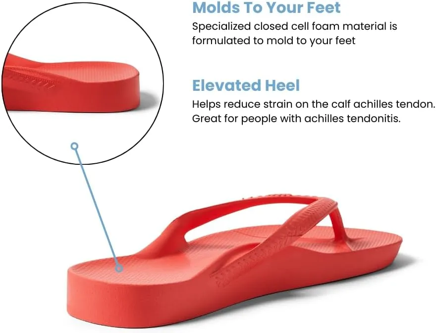 Archies Arch Support Flip Flops for Men & Women – Orthotic Sandals for Plantar Fasciitis Relief – Lightweight, Cushioning, Shock-Absorbing Thong Sandals for Walking, Foot Pain & All-Day Comfort