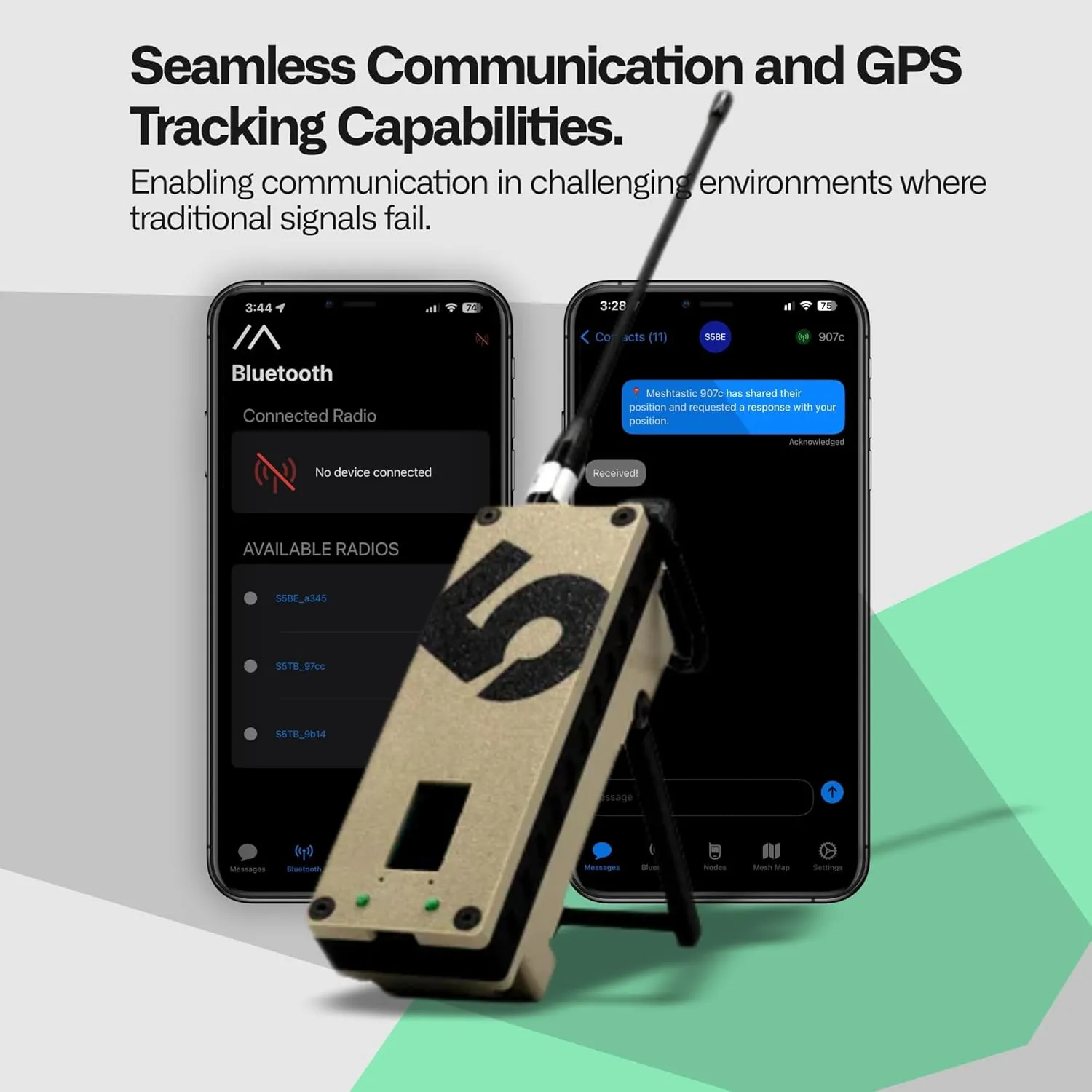 ATAK Enabled S5 Trekker Bravo LoRa Radio SX1262 with Meshtastic and GPS Enabled, Fully Flashed - Off-Grid Communication Device from spec5-Desert Sand