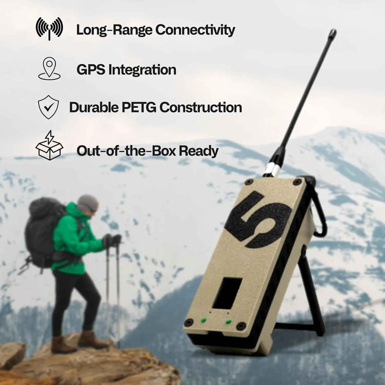 ATAK Enabled S5 Trekker Bravo LoRa Radio SX1262 with Meshtastic and GPS Enabled, Fully Flashed - Off-Grid Communication Device from spec5-Desert Sand