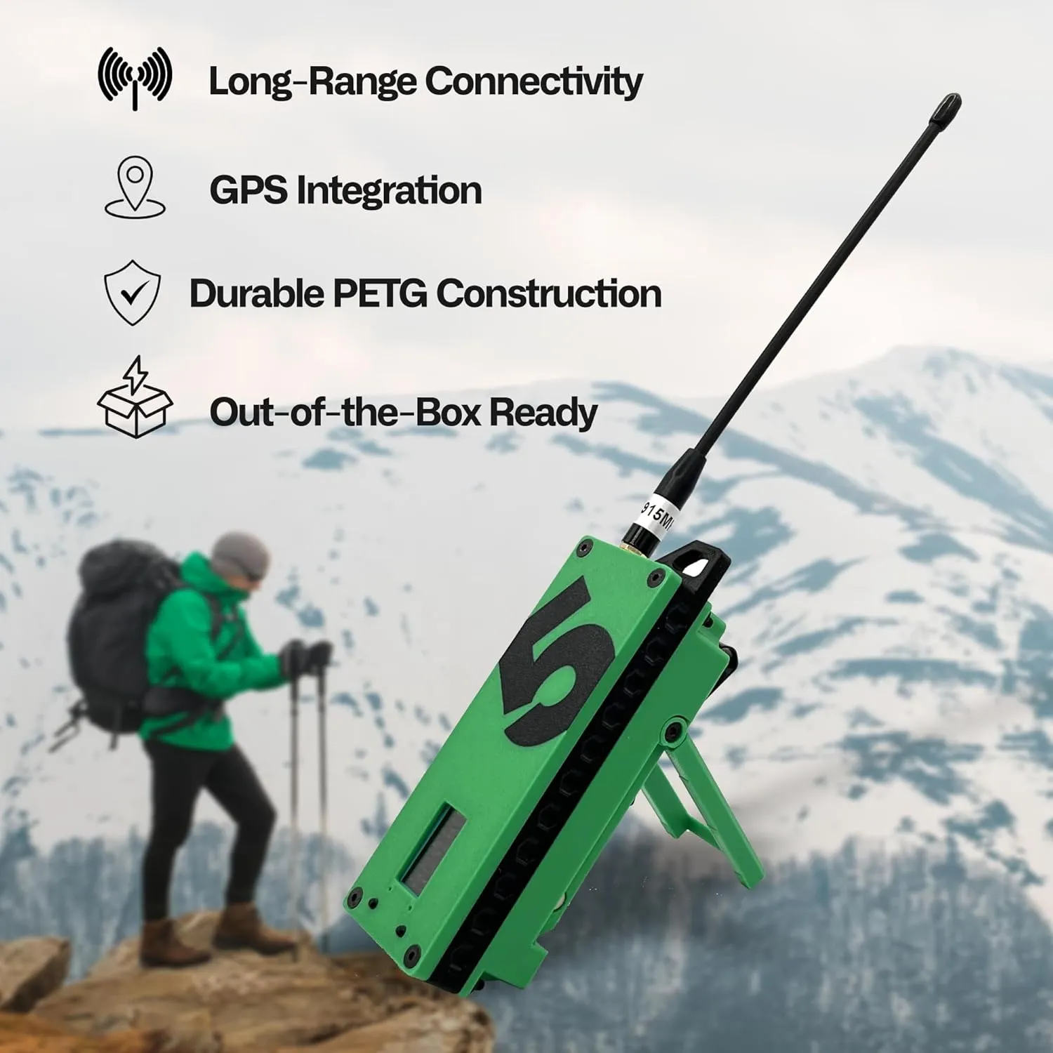 ATAK Enabled S5 Trekker Bravo LoRa Radio SX1262 with Meshtastic and GPS Enabled, Fully Flashed - Off-Grid Communication Device from spec5-Green