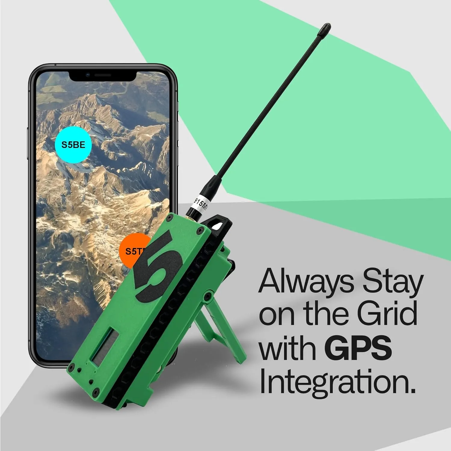 ATAK Enabled S5 Trekker Bravo LoRa Radio SX1262 with Meshtastic and GPS Enabled, Fully Flashed - Off-Grid Communication Device from spec5-Green