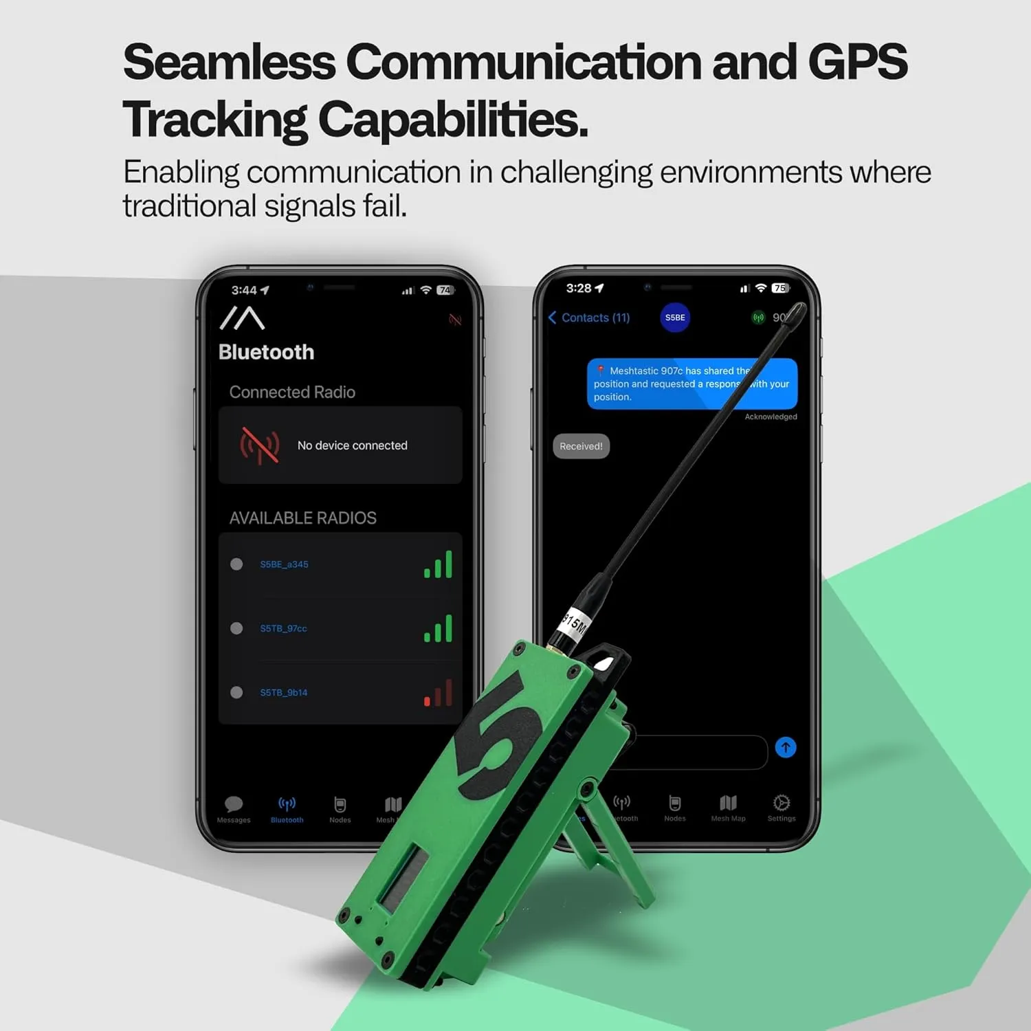 ATAK Enabled S5 Trekker Bravo LoRa Radio SX1262 with Meshtastic and GPS Enabled, Fully Flashed - Off-Grid Communication Device from spec5-Green