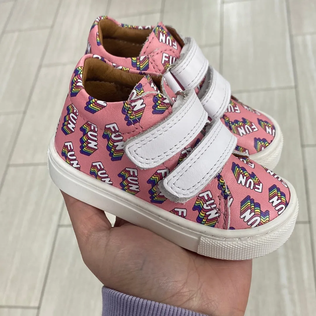 Atlanta Mocassin Pink Fun Print Baby Sneaker