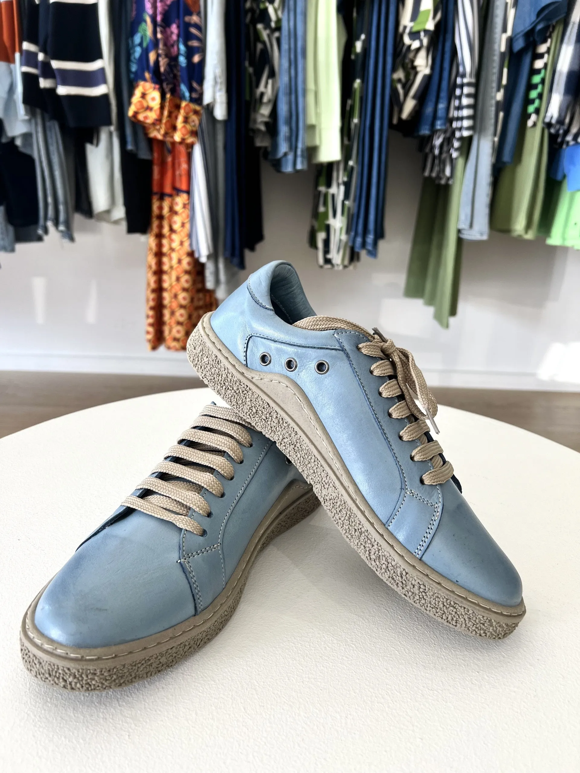 BALLIS LEATHER LACE UP || BLUE